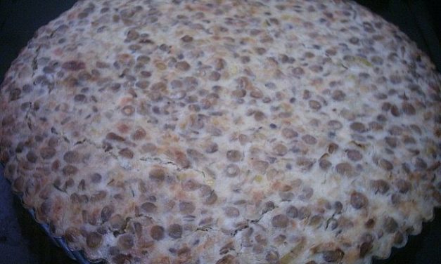 פשטידת עדשים וגבינות על בסיס בצק חומוס