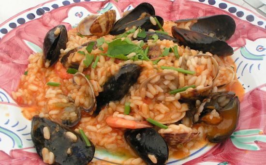 ריזוטו פטריות ופירות ים