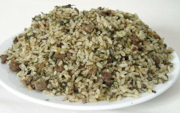 באחש בוכארי אמיתי – תבשיל אורז בשר ולבבות בקוסברה