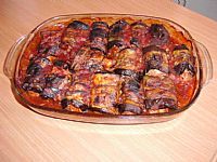 גלילות חציל ממולא בשר ותפואד