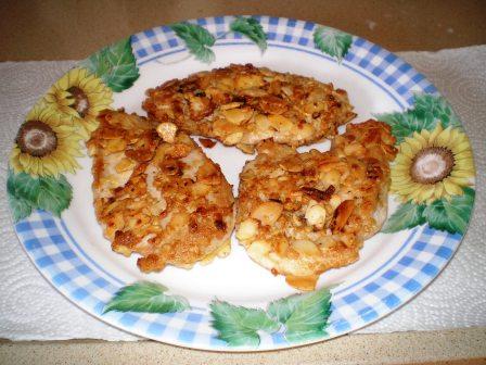 שניצל עוף בשקדים וצנוברים