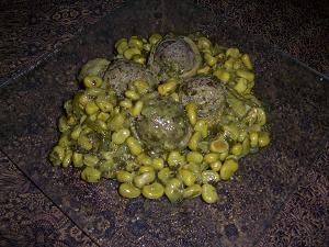 ארטישוק ממולא בשר טחון עם פול