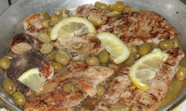 חזה הודו על האש עם לימון וזתים