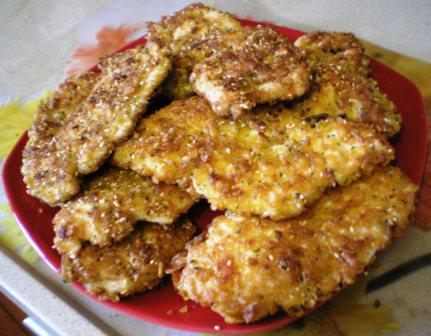 שניצל עוף בצפוי שומשום-קורנפלקס