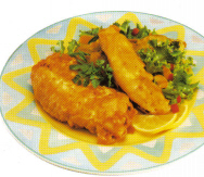 דג מטוגן בבלילת פולנטה חריפה