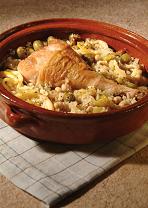 שוקי הודו עם גרגרי חומוס וזיתים