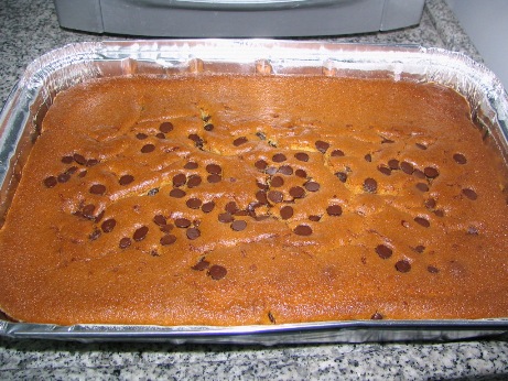 עוגת שמנת ופצפוצי שוקולד, בחושה