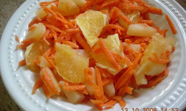 סלט גזר אננס ותפוזים