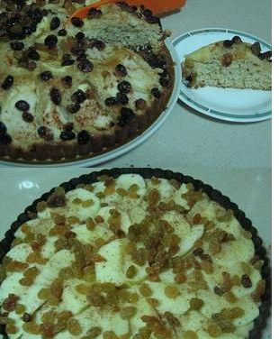 עוגת תפוחים וצימוקים