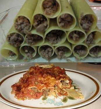 קנלוני ממולא בבשר בקר טחון