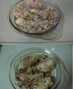 שוקיים בציפוי פיצפוצי אורז בתנור