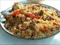 אורז בוכארי עם בשר קצוץ,גזר וגרגירי חומוס – סירקניז